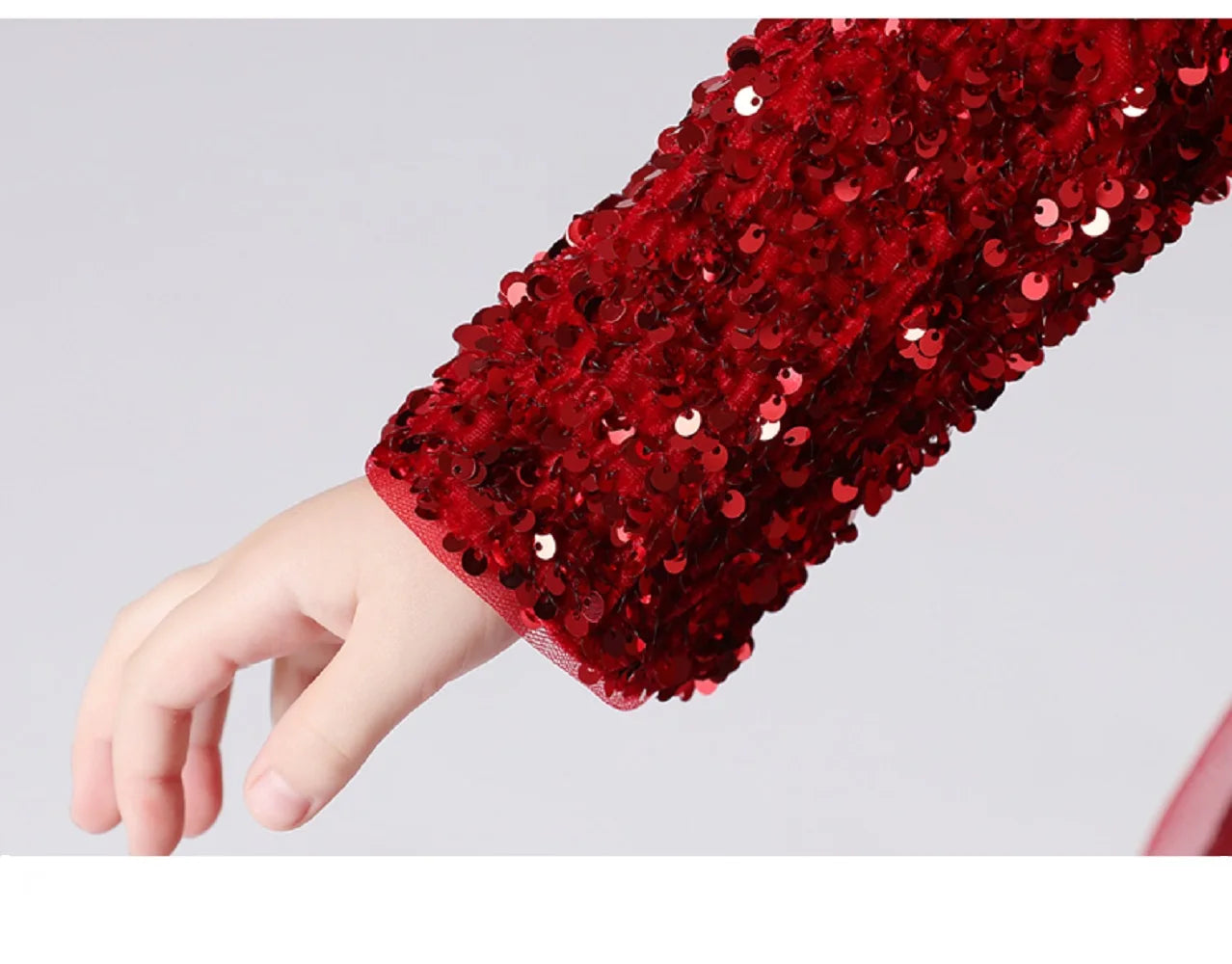 Glitter Sequins Long Sleeves Flower Girls Dresses - EleganceGeek