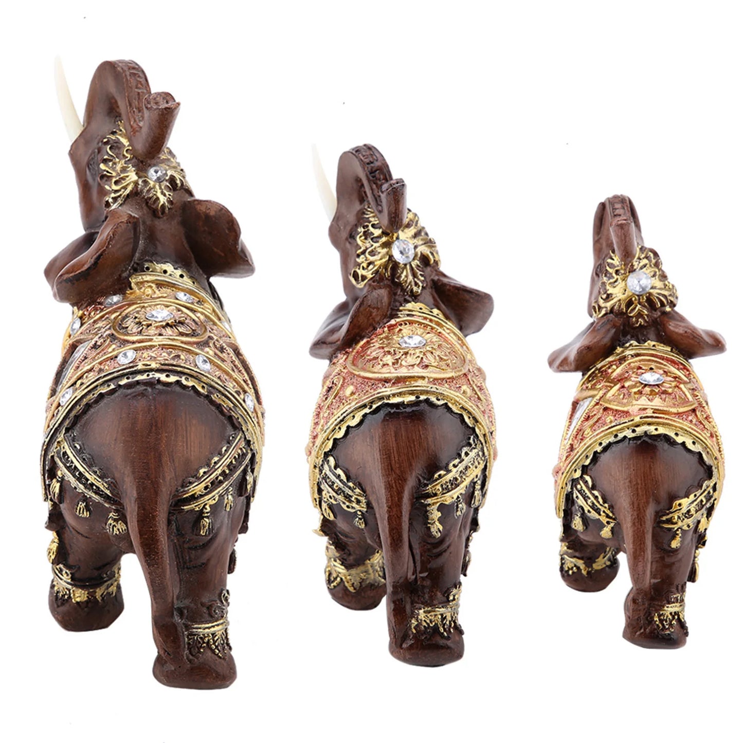Elephant Sculpture Lucky Feng Shui Wood Grain - EleganceGeek