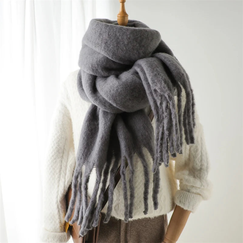 Cashmer Warm Solid Scarf - EleganceGeek