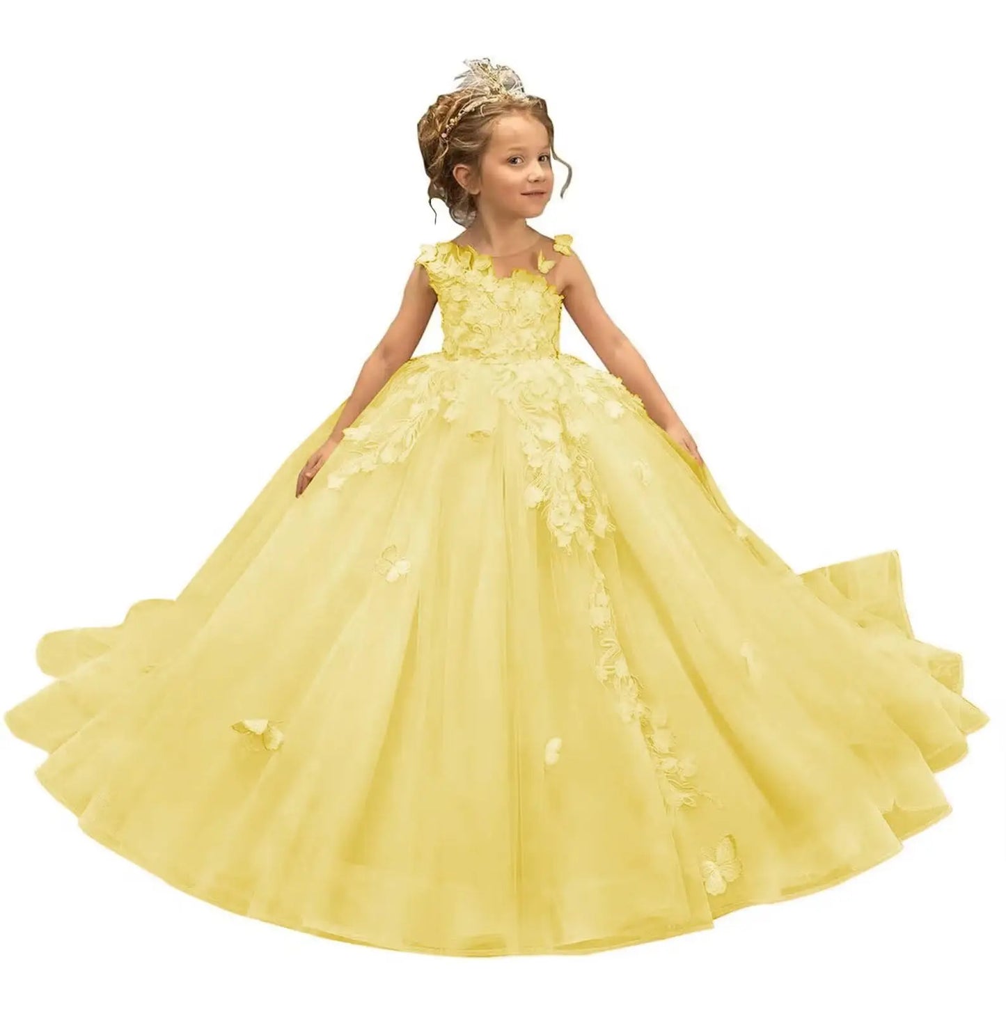 Flower Girl Dress Tulle Butterfly - EleganceGeek
