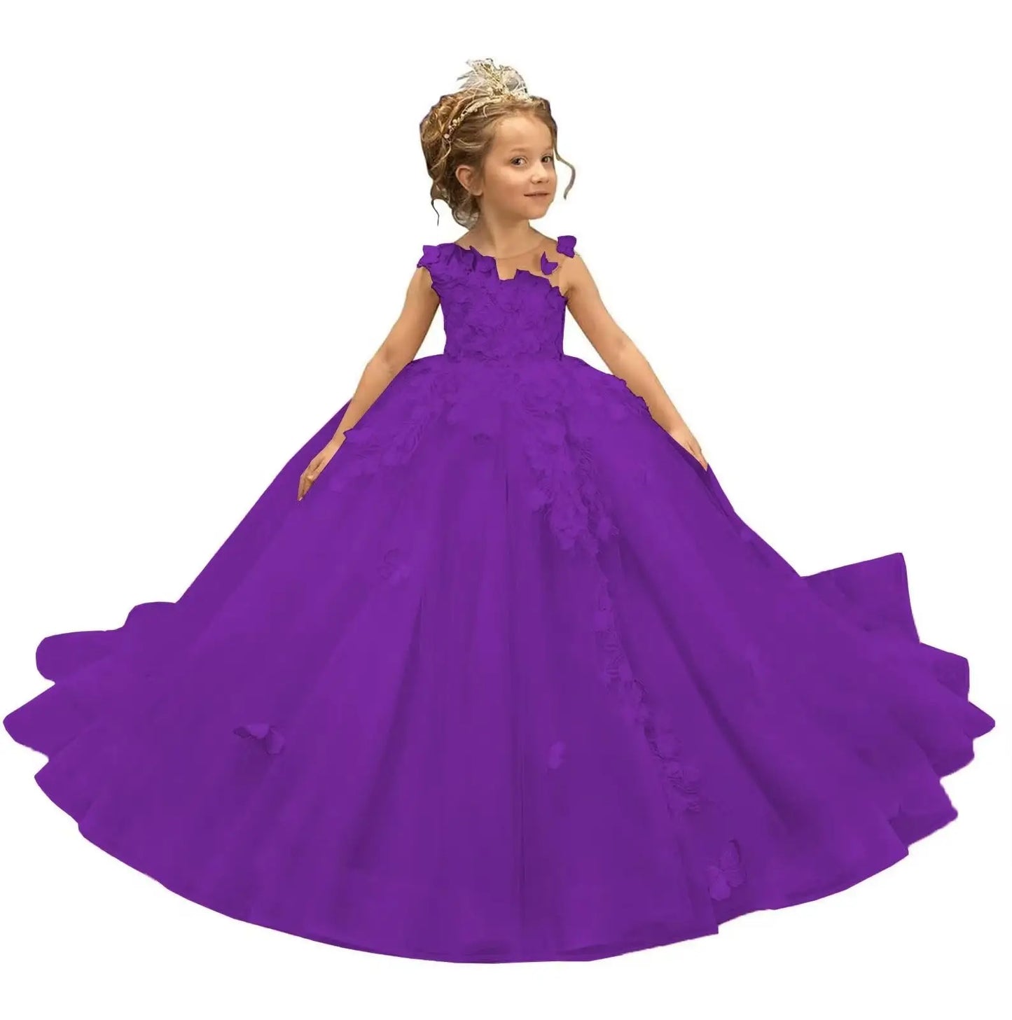 Flower Girl Dress Tulle Butterfly - EleganceGeek