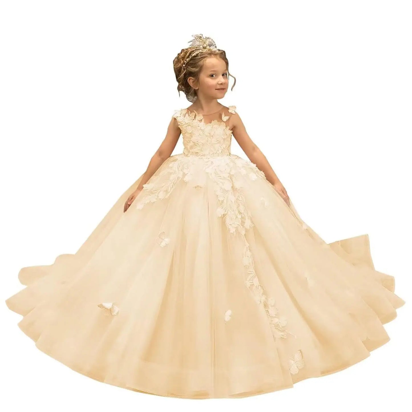 Flower Girl Dress Tulle Butterfly - EleganceGeek