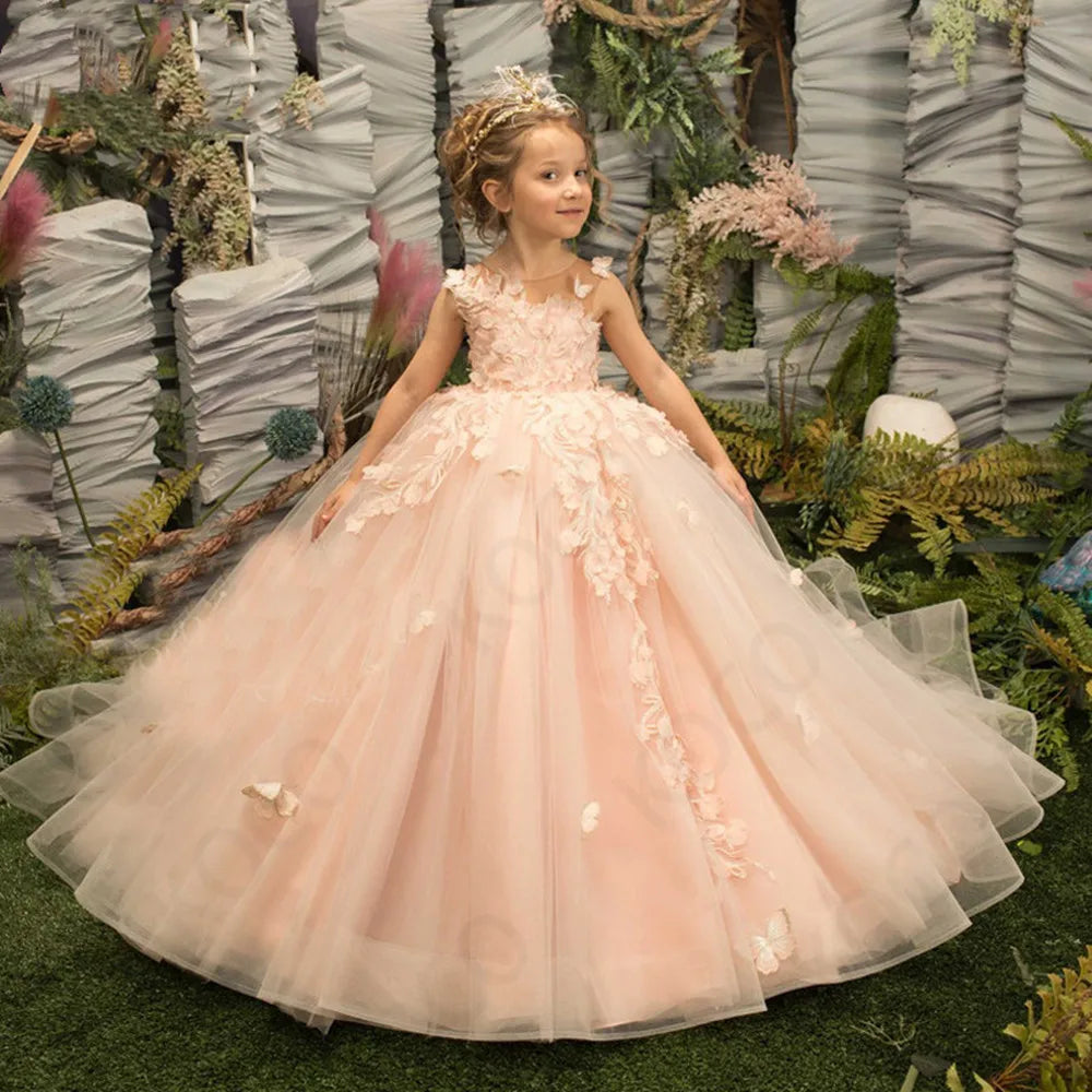 Flower Girl Dress Tulle Butterfly - EleganceGeek