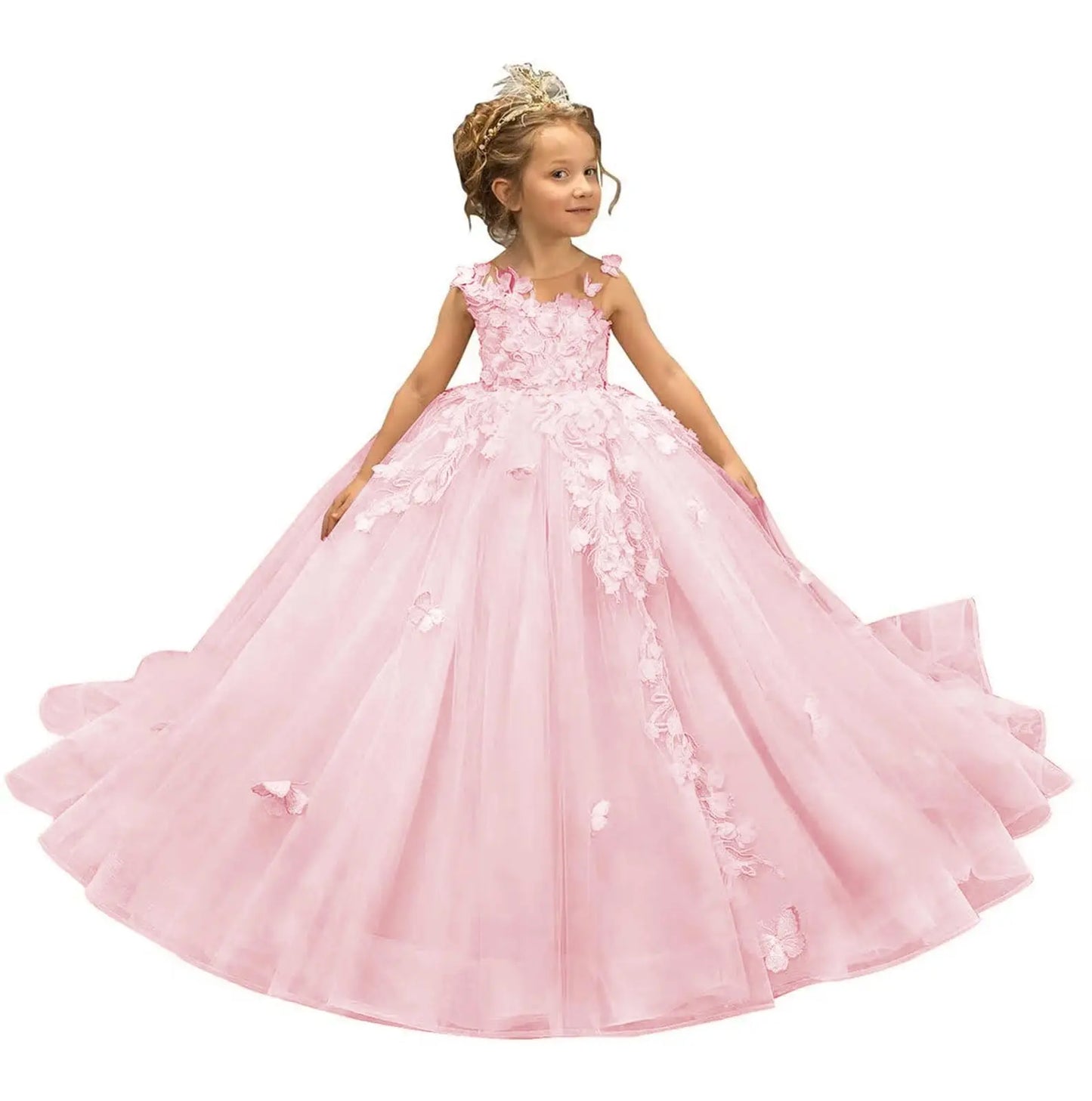 Flower Girl Dress Tulle Butterfly - EleganceGeek