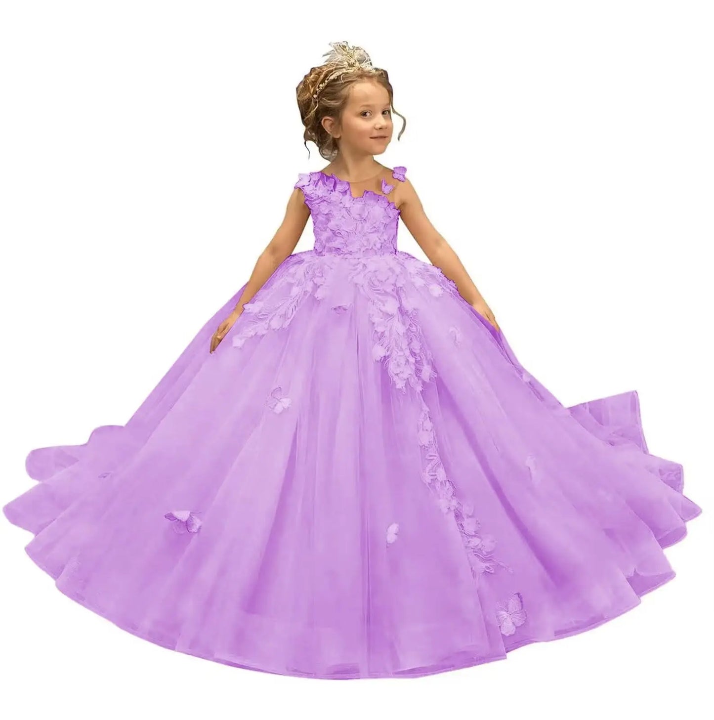Flower Girl Dress Tulle Butterfly - EleganceGeek