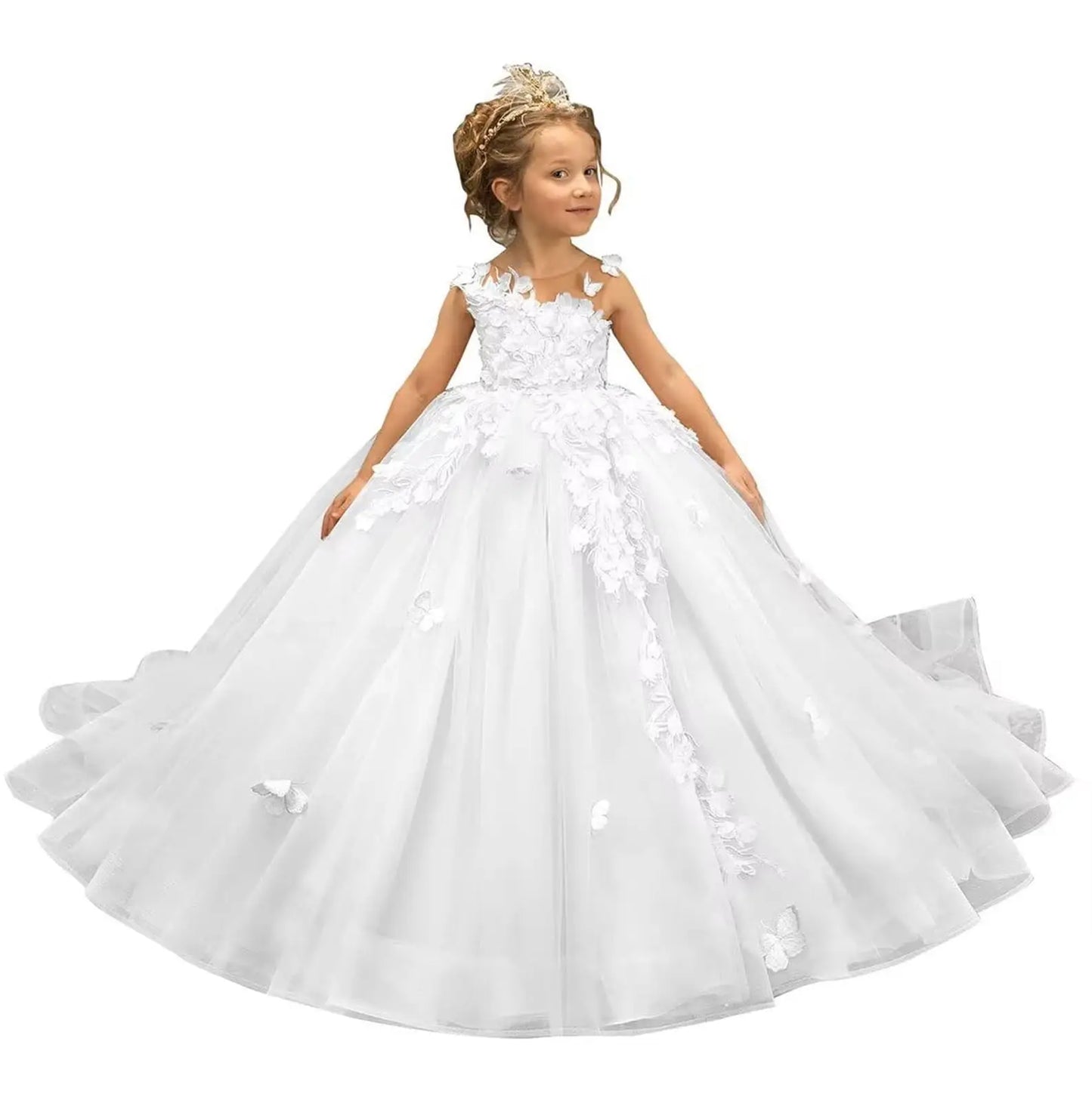 Flower Girl Dress Tulle Butterfly - EleganceGeek