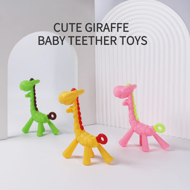 Giraffe Silicone Baby Teether Toy - EleganceGeek