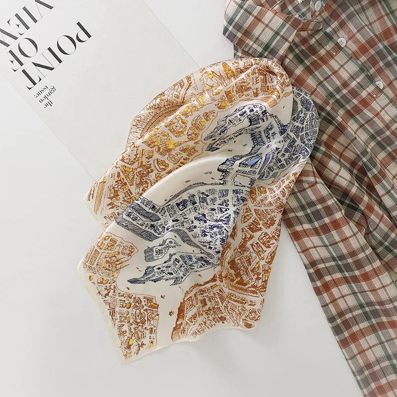 Real Silk Printed Square Scarves