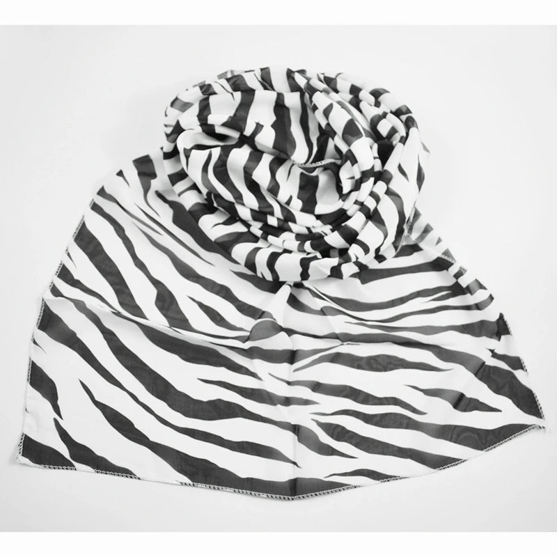 Chiffon Zebra Striped Scarves