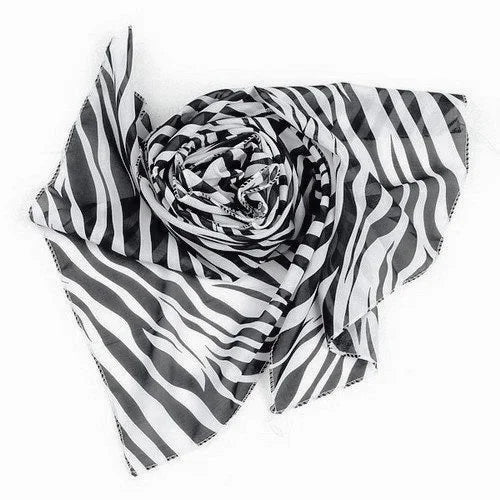 Chiffon Zebra Striped Scarves