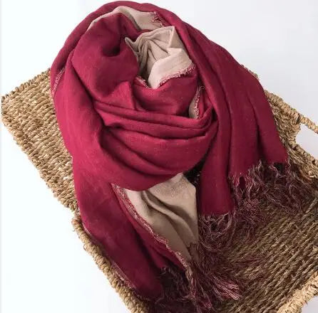 Thickened Warm Double-Sided Cotton Scarves