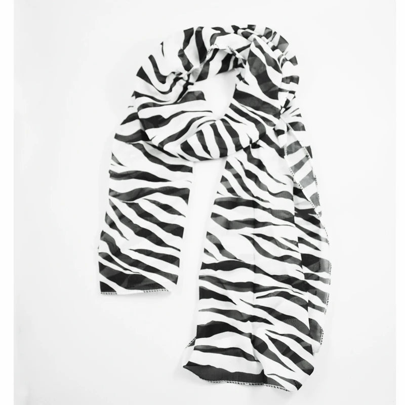 Chiffon Zebra Striped Scarves