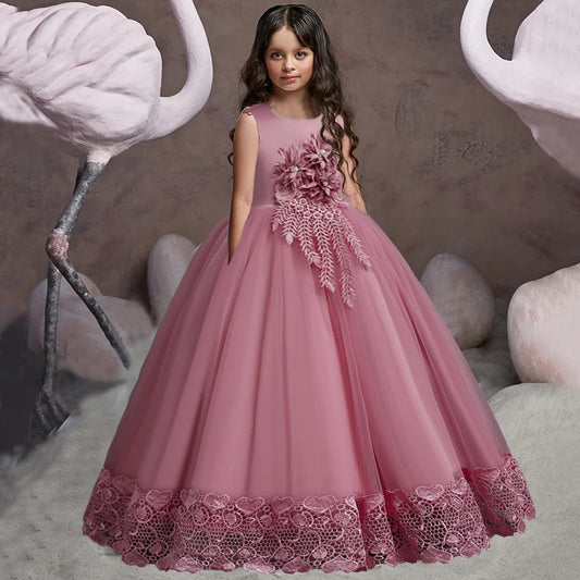 Teen Long Flower Girls Dress