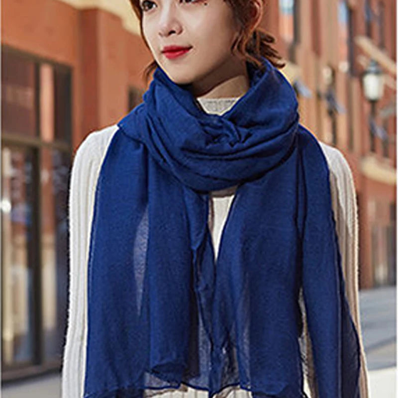 Luxury Cotton Linen Wrap Scarf