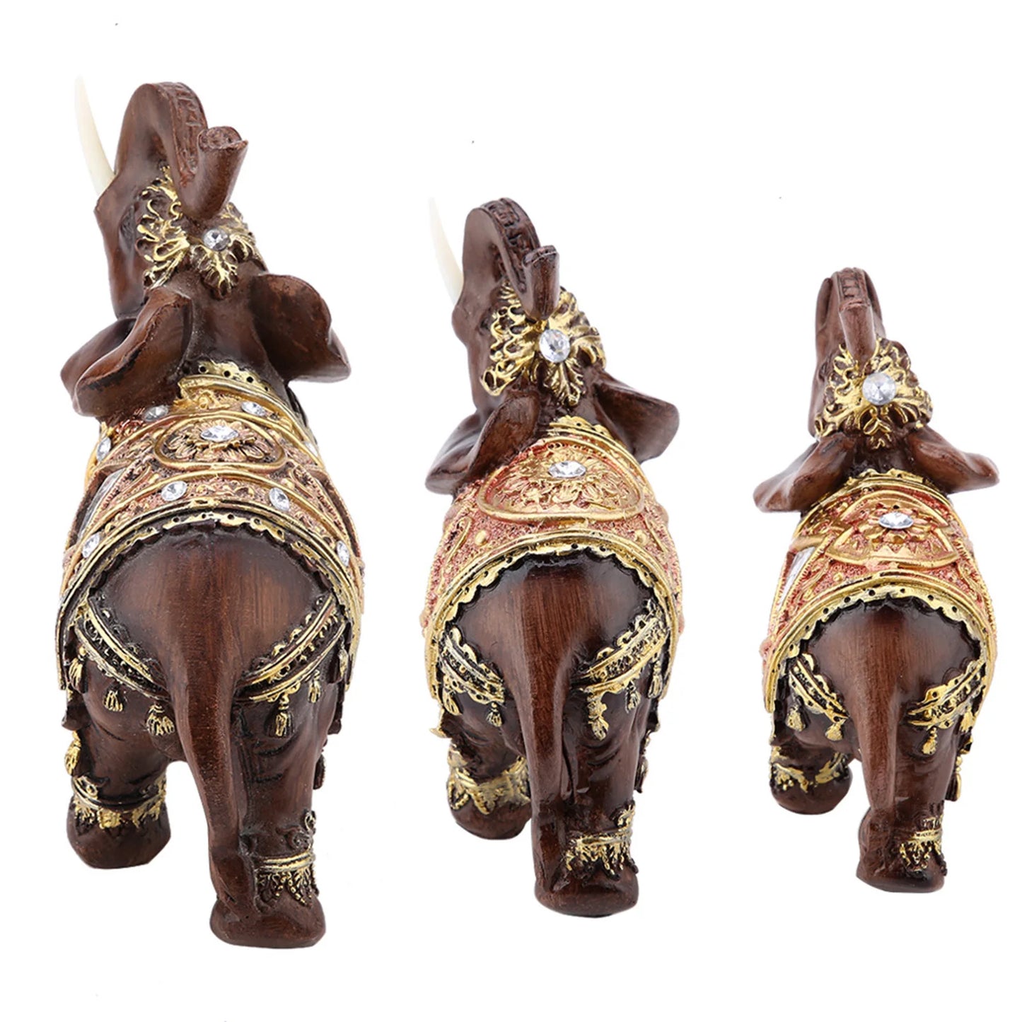 Elephant Sculpture Lucky Feng Shui Wood Grain