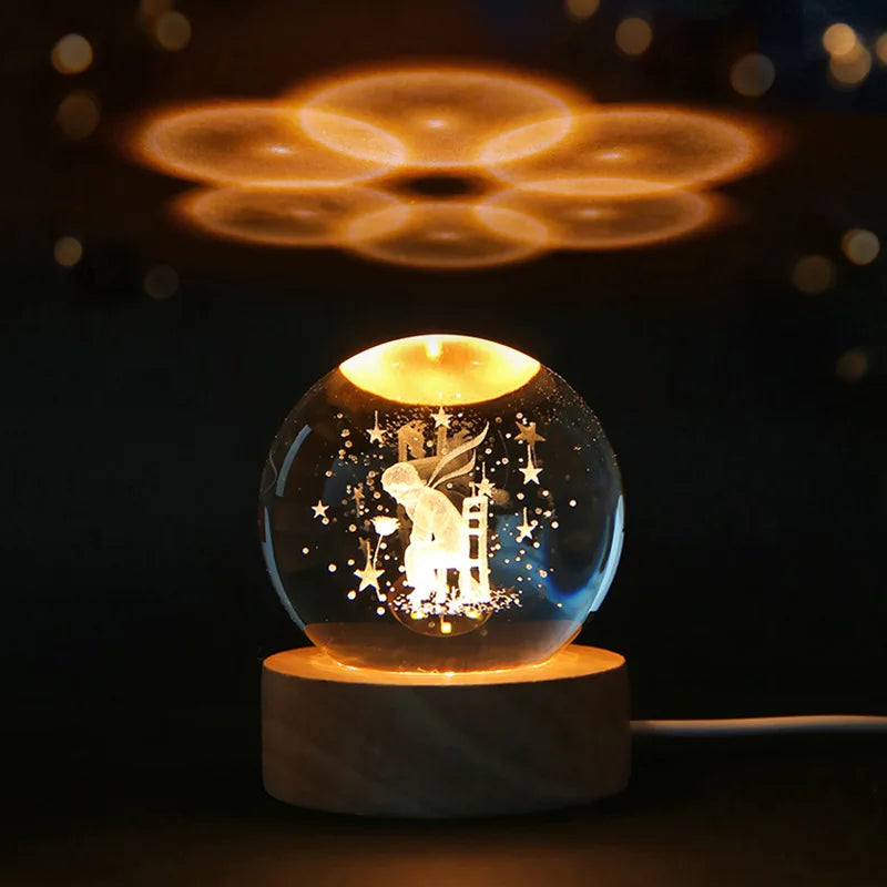 Crystal Glow Sphere 3D Planet LED Light