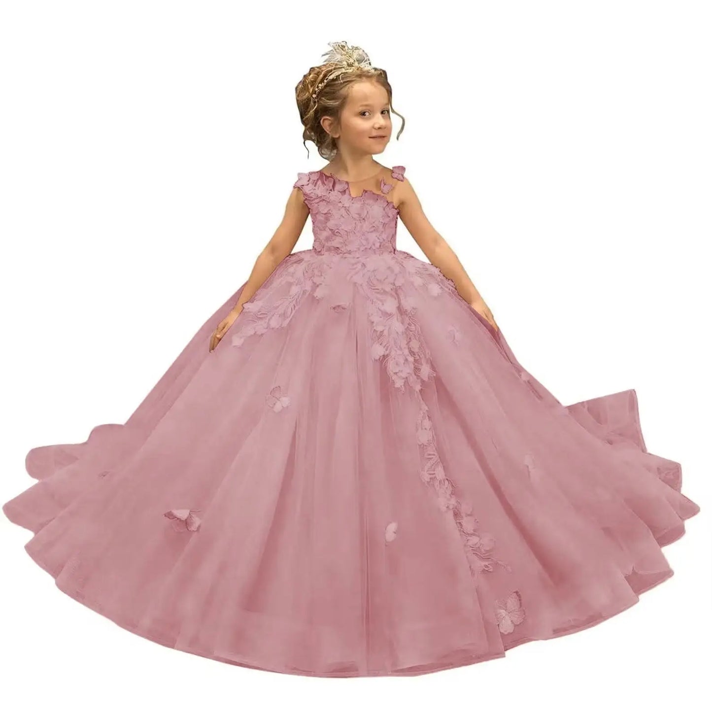 Flower Girl Dress Tulle Butterfly