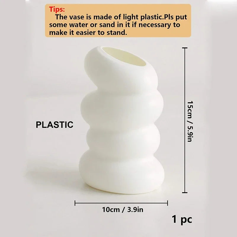 Nordic Spiral White Plastic Vase