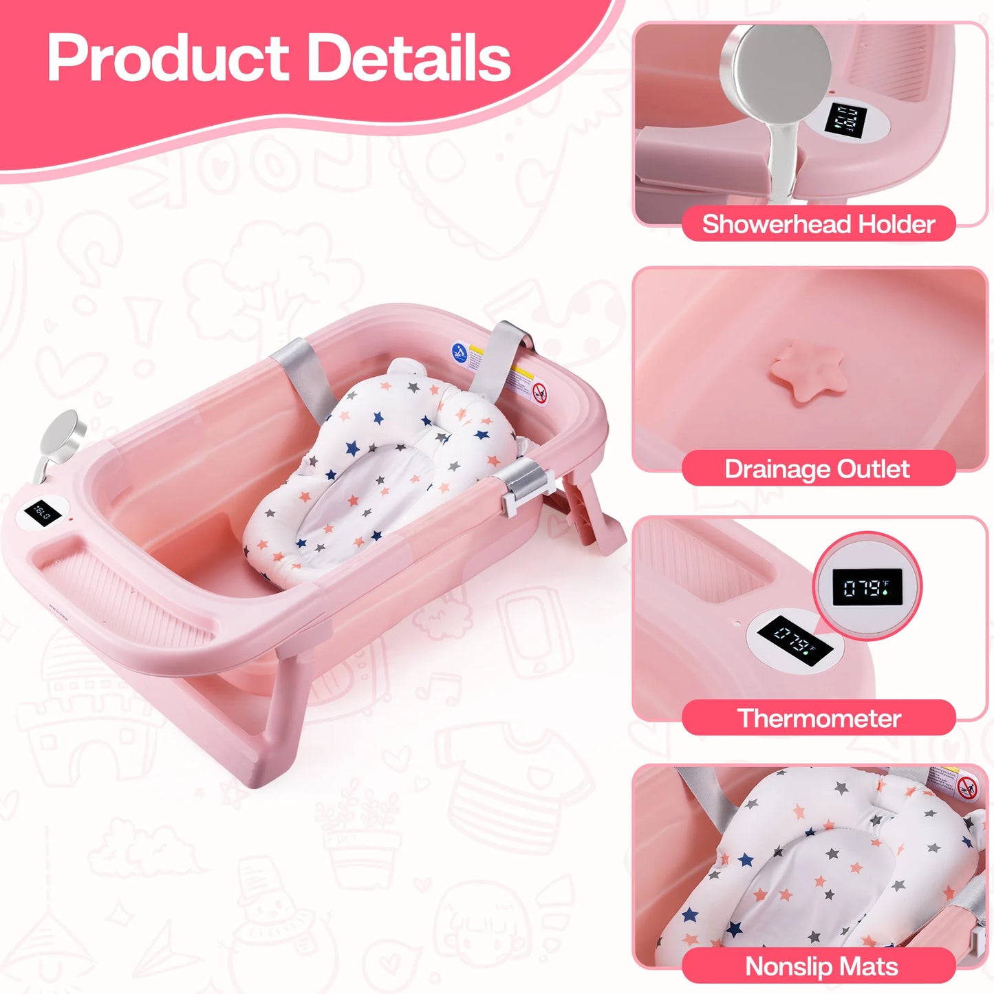 Baby Bathtub with Soft Cushion