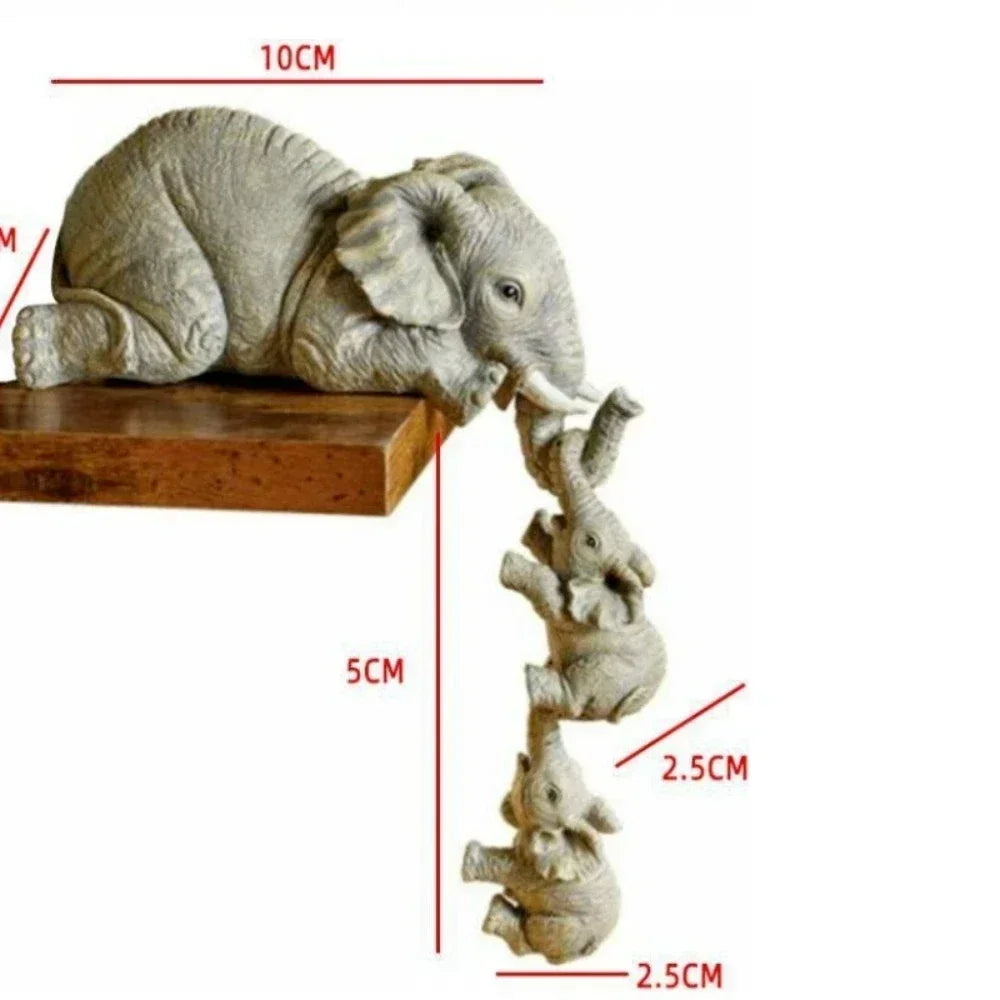 3-Piece Cute Elephant Figurine Set