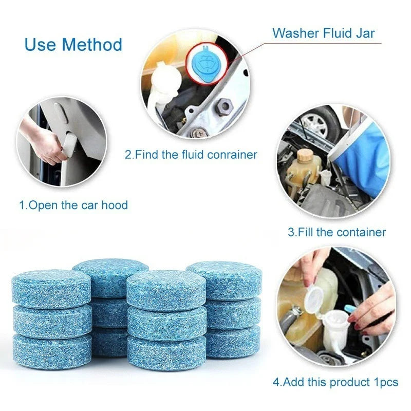 Car Windscreen Wiper Effervescent Tablets Car Glass Solid Cleaner