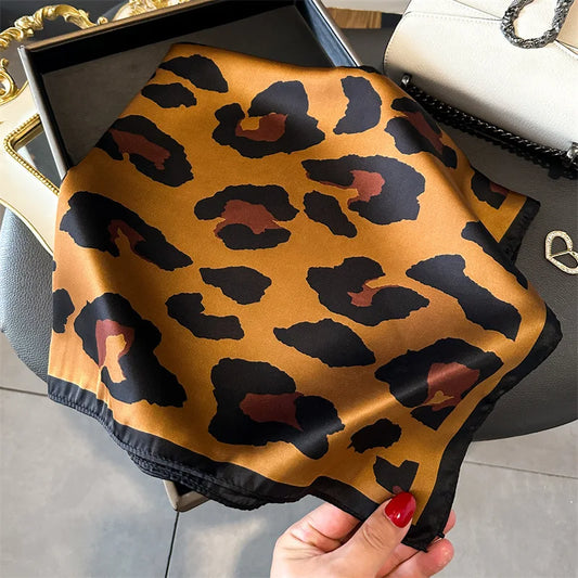 Leopard Print Square Scarf Women's Imitation Scarf