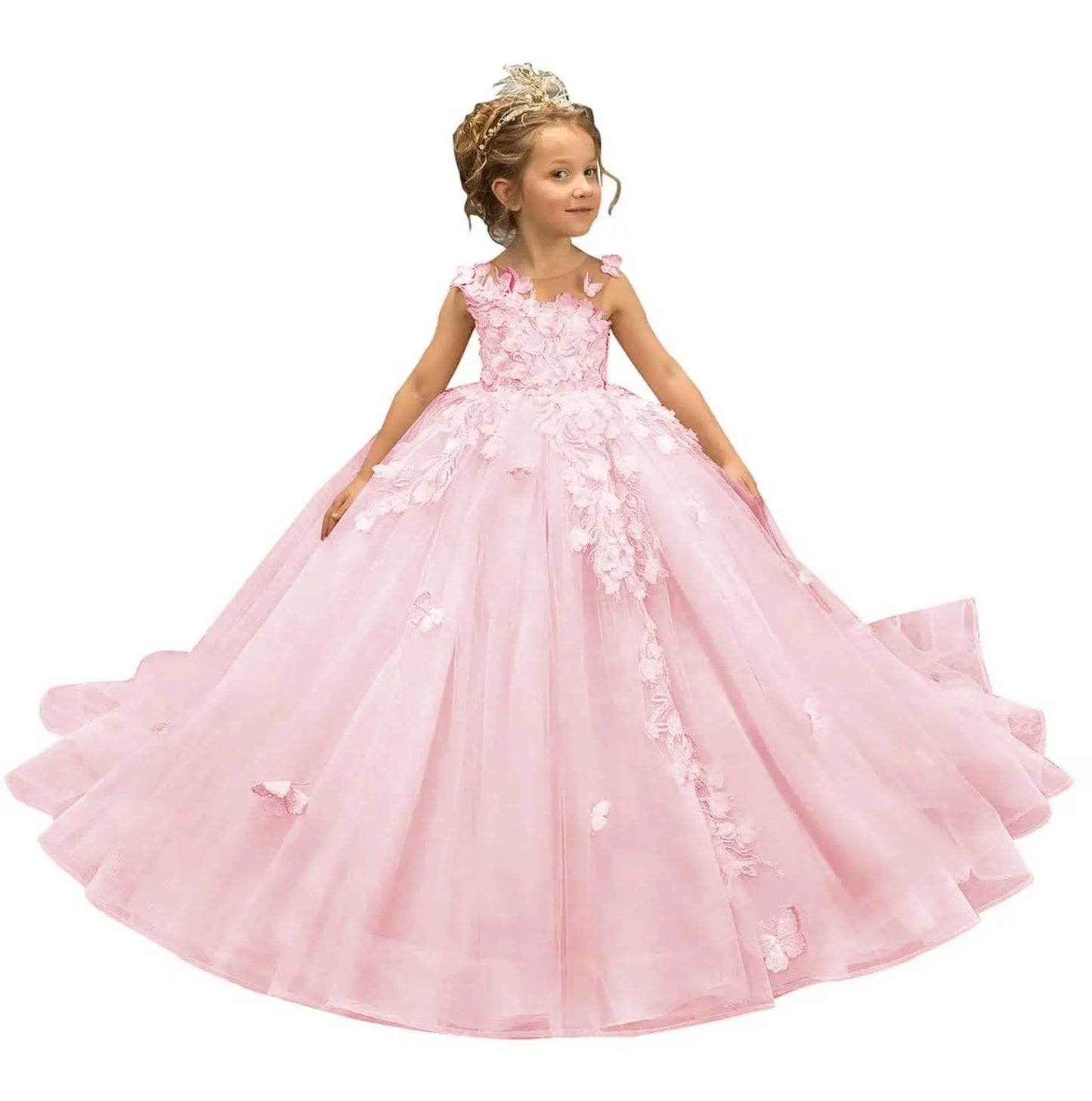 Flower Girl Dress Tulle Butterfly