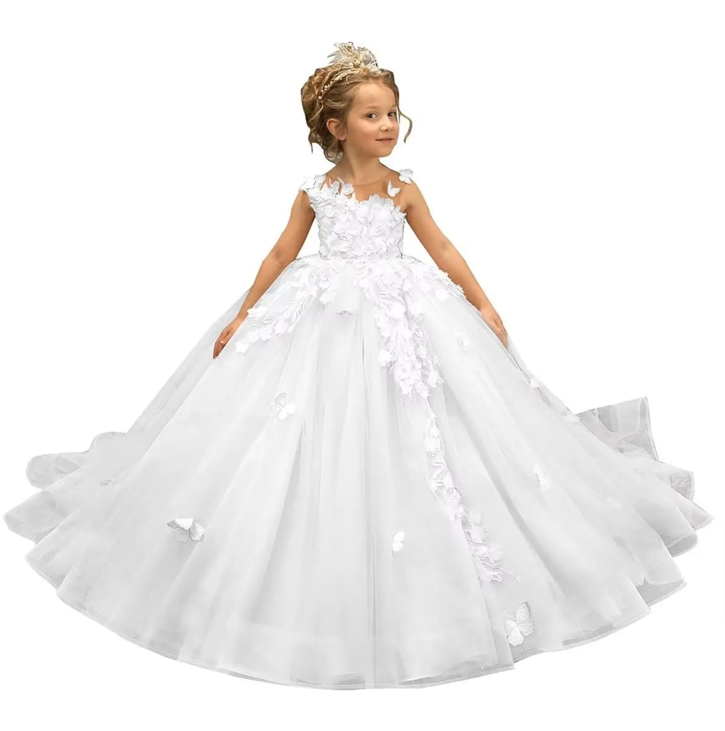 Flower Girl Dress Tulle Butterfly