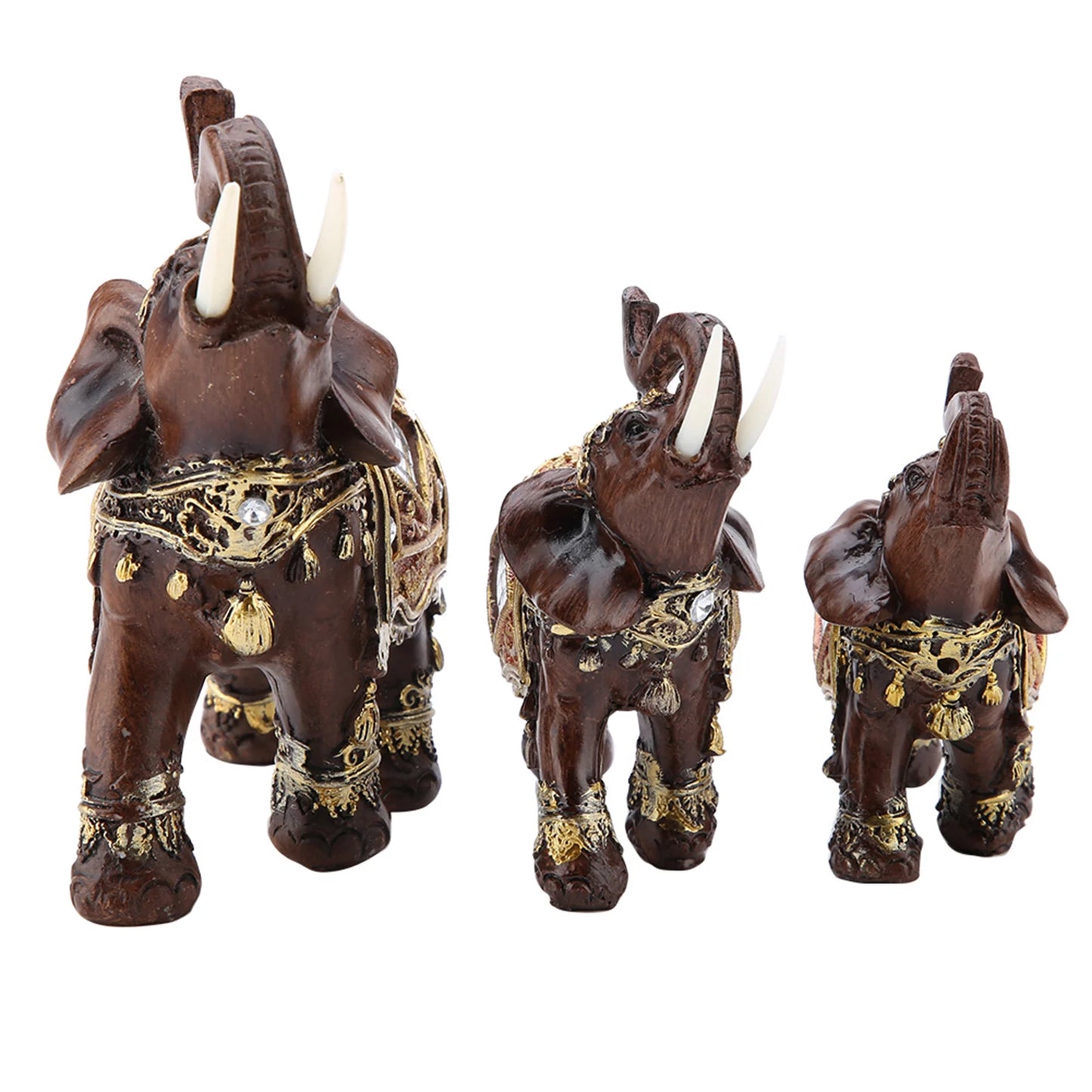 Elephant Sculpture Lucky Feng Shui Wood Grain