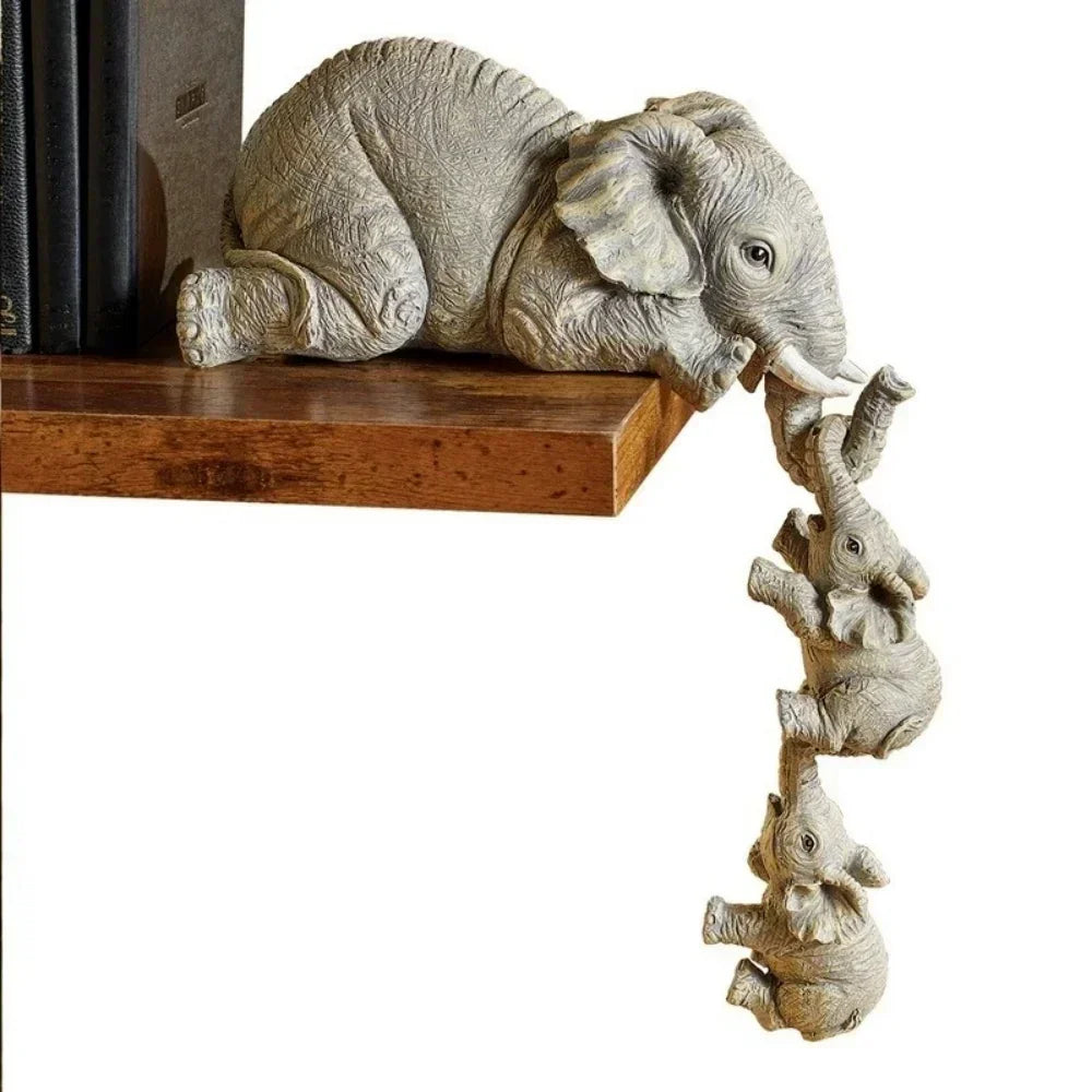 3-Piece Cute Elephant Figurine Set