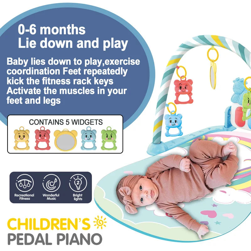 Baby Fitness Stand Music Crawling Blanket