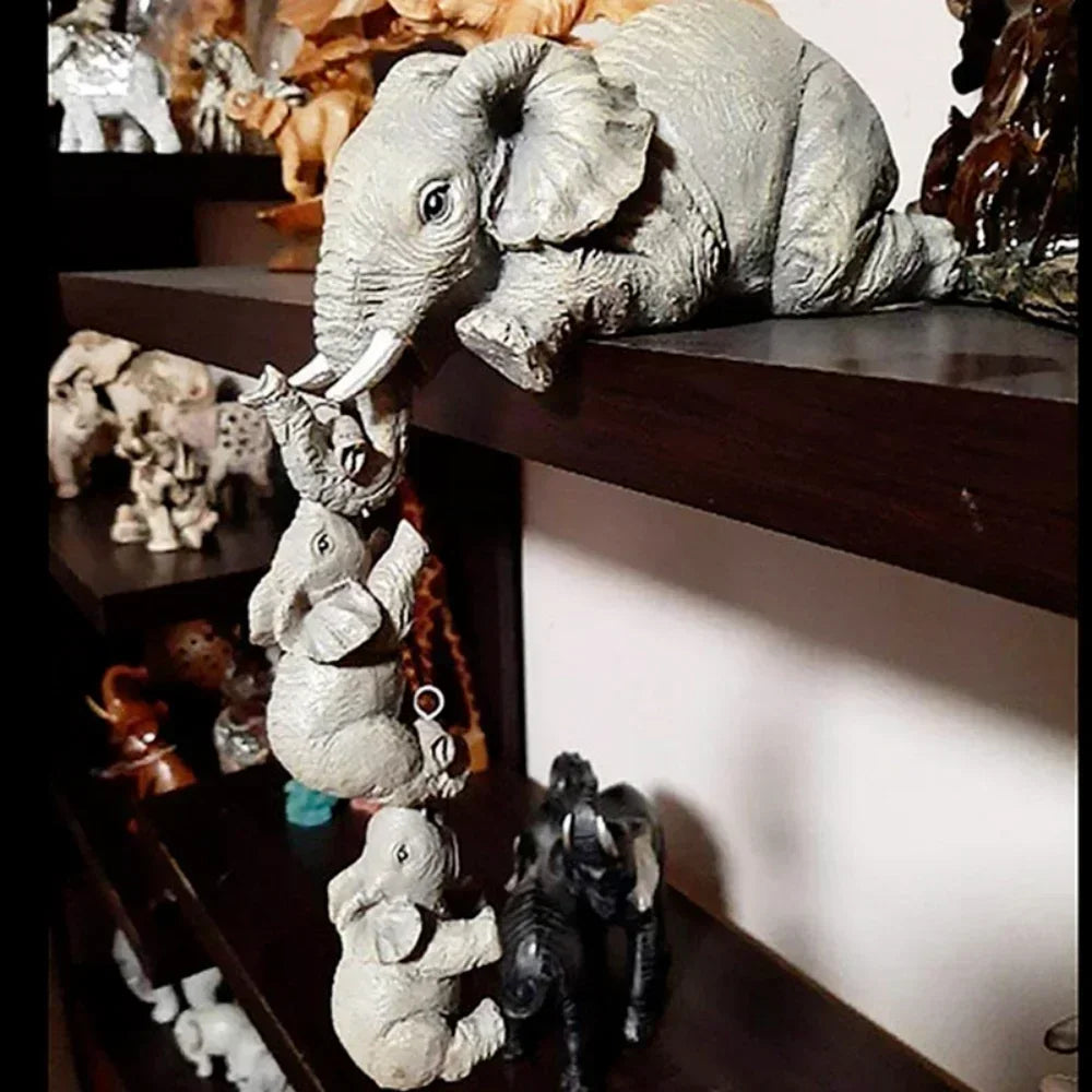 3-Piece Cute Elephant Figurine Set