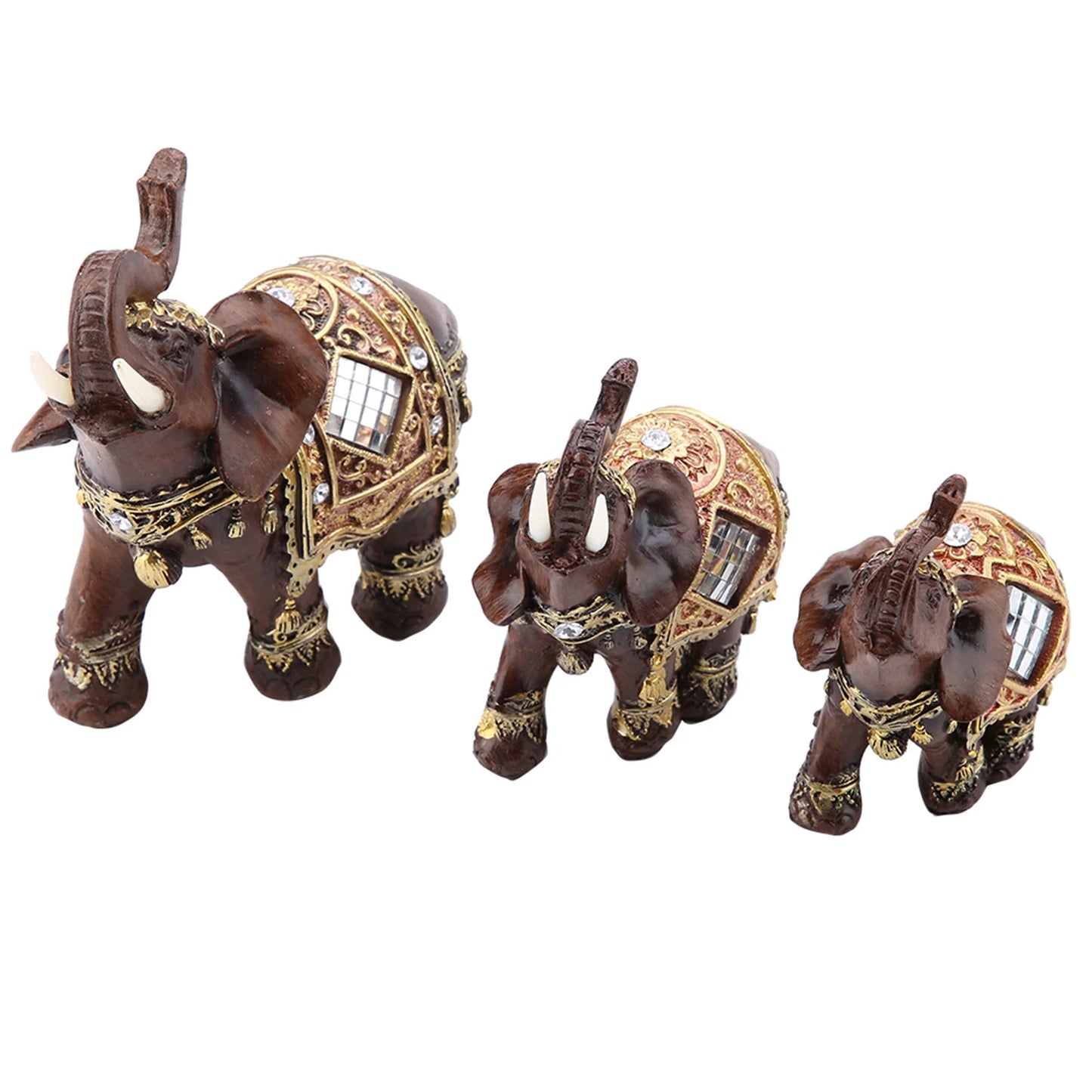 Elephant Sculpture Lucky Feng Shui Wood Grain