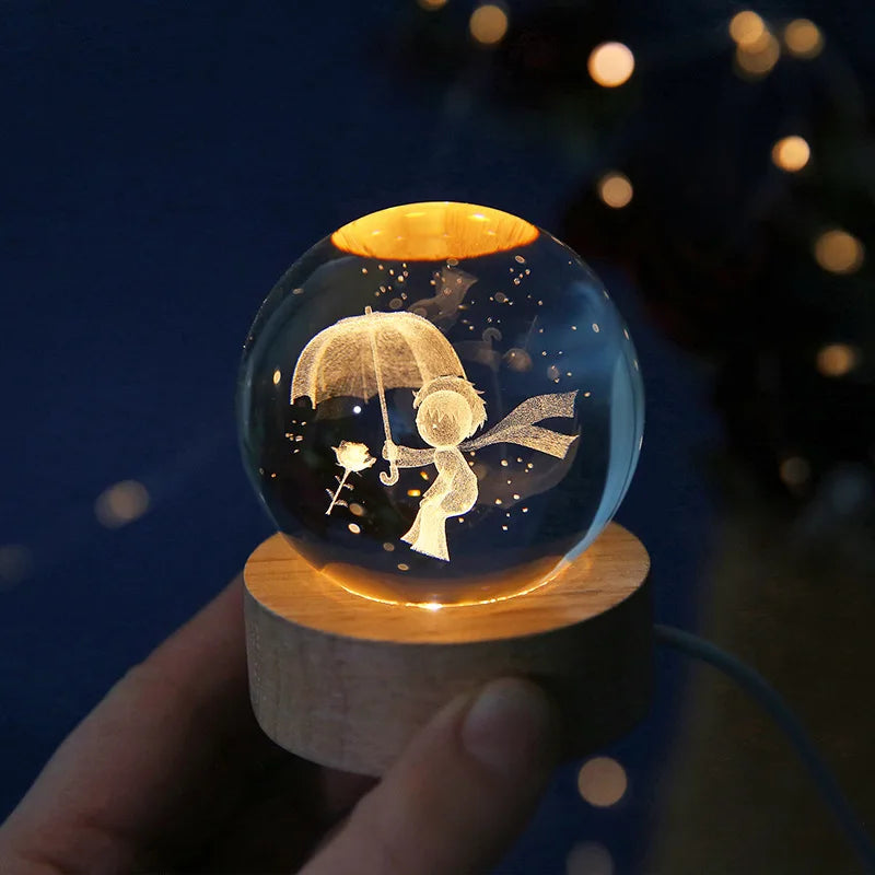 Crystal Glow Sphere 3D Planet LED Light